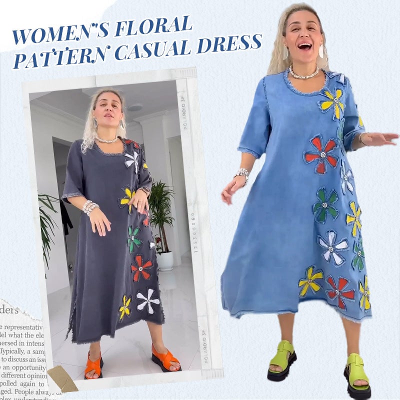 👗 Vestido casual con estampado floral para mujer-SP