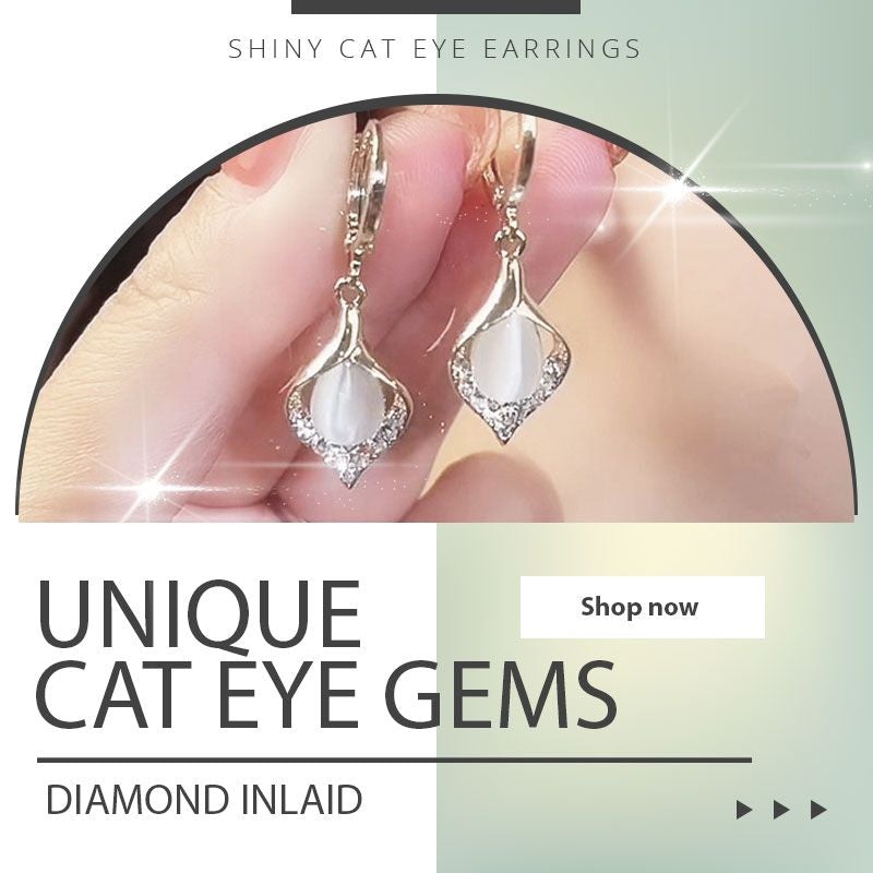 ✨Αγοράστε 1, λάβετε 1 δωρεάν✨Glitter Cat Eye Eye Earrings-GR