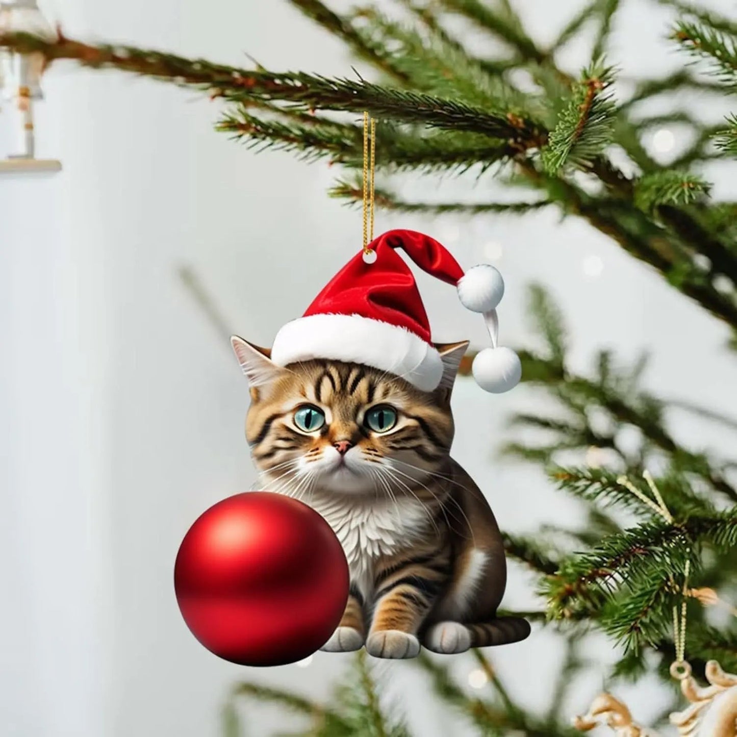 🎄10 τεμάχια 😻Διακοσμητικά δέντρων γάτας✨ Κρεμαστά διακοσμητικά γάτας-GR