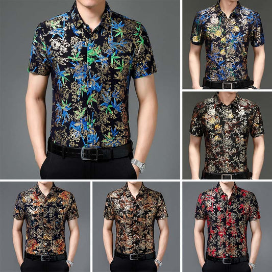 Camisa de hombre Ice Silk Hot Gold