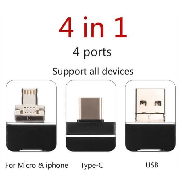 4-v-1 Hitri USB Flash Drive za iPhone, iPad, Android, PC itd. 16-128g