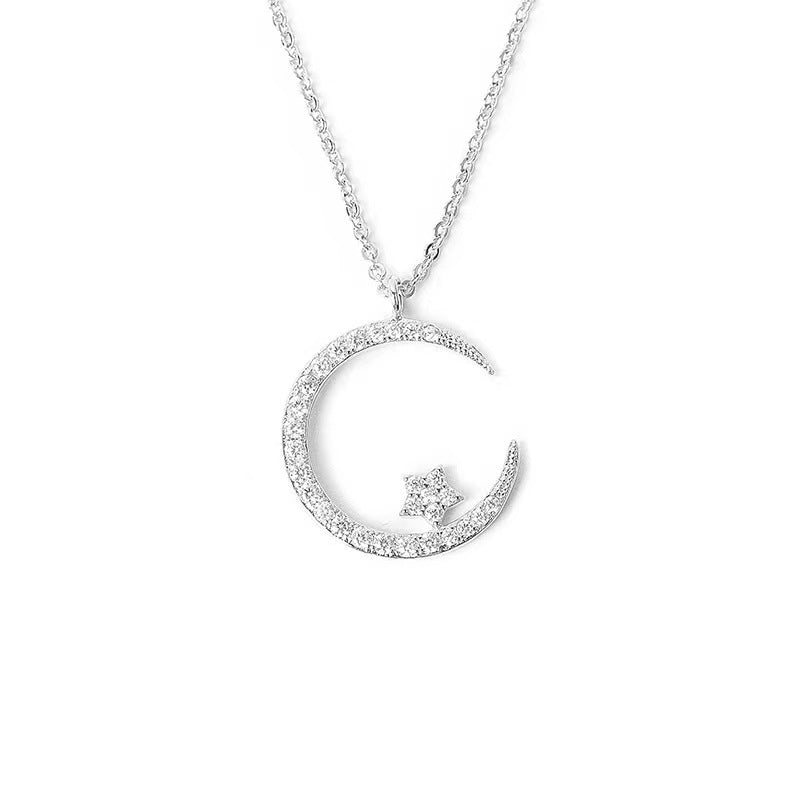 🔥Praznična razprodaja 47 %💕Bright Night: Moon Star Necklace🌙✨-SI