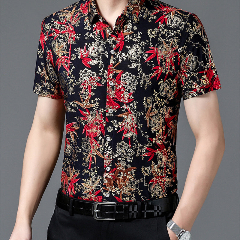 Camisa de hombre Ice Silk Hot Gold