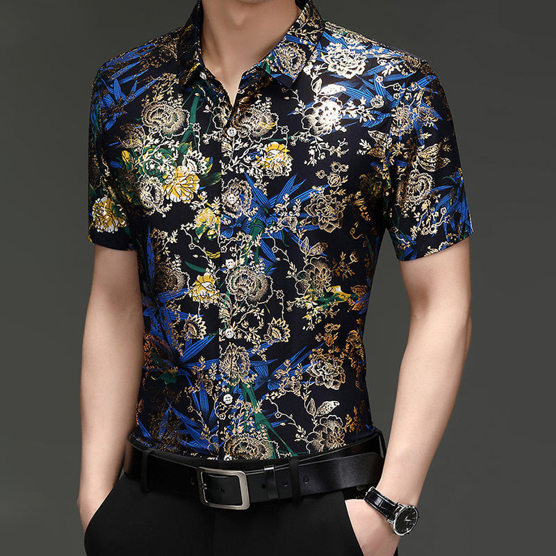 Camisa de hombre Ice Silk Hot Gold