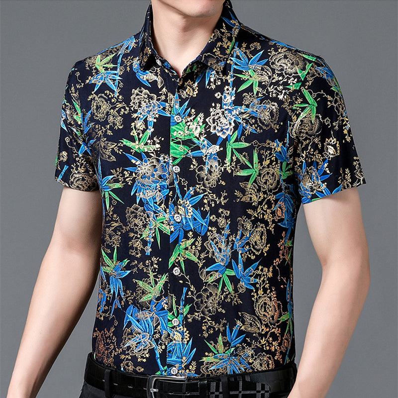 Camisa de hombre Ice Silk Hot Gold