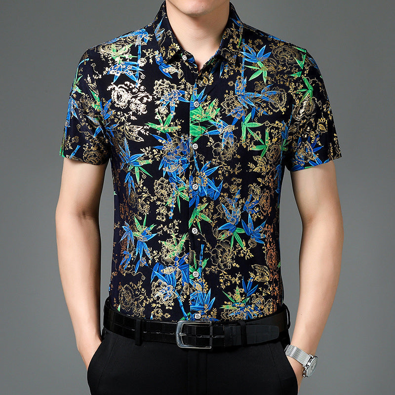 Camisa de hombre Ice Silk Hot Gold