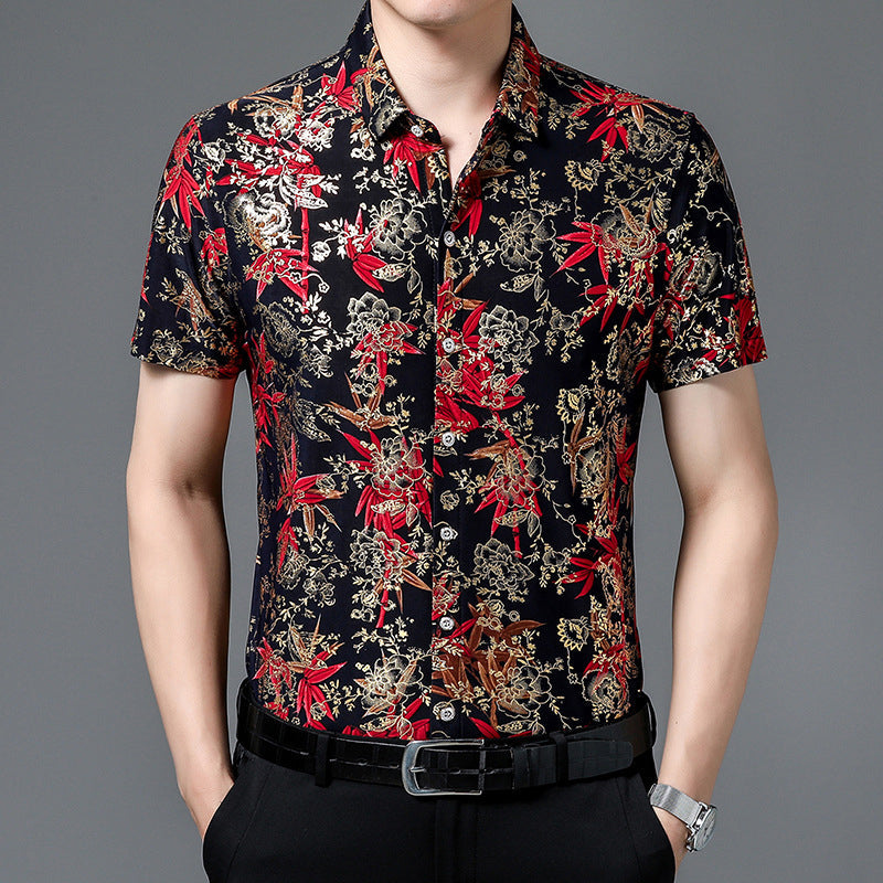 Camisa de hombre Ice Silk Hot Gold